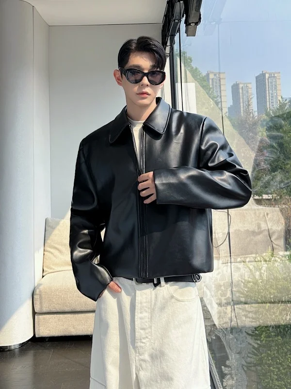 

Осенний американский джет из искусственной кожи Cleanfit, мужской джерт с мягкой подкладкой, модный брендовый топ из искусственной кожи