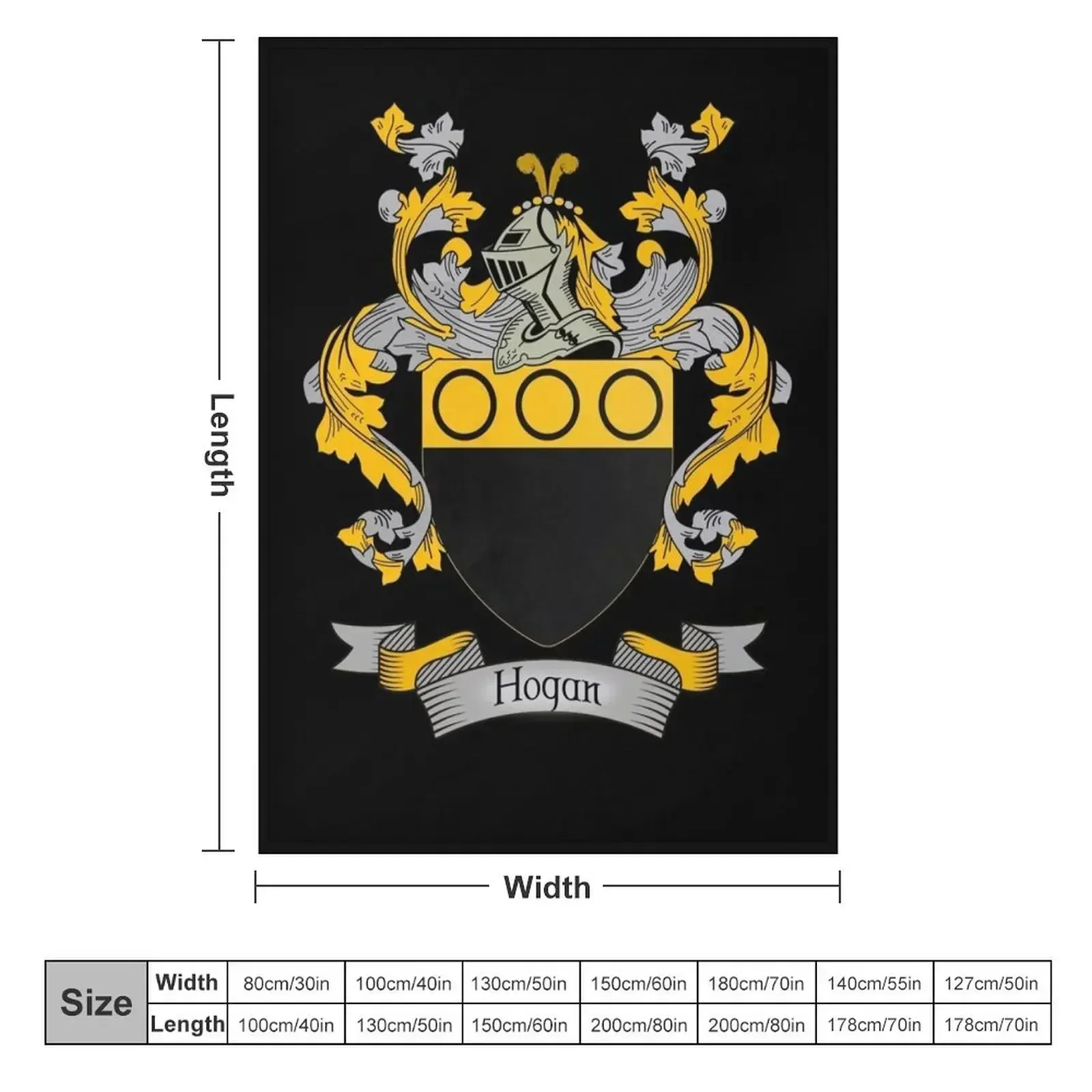 Hogan Coat of Arms Hogan Family Crest Throw Blanket couch cozy soft plush fuzzy picnic outdoor blanket