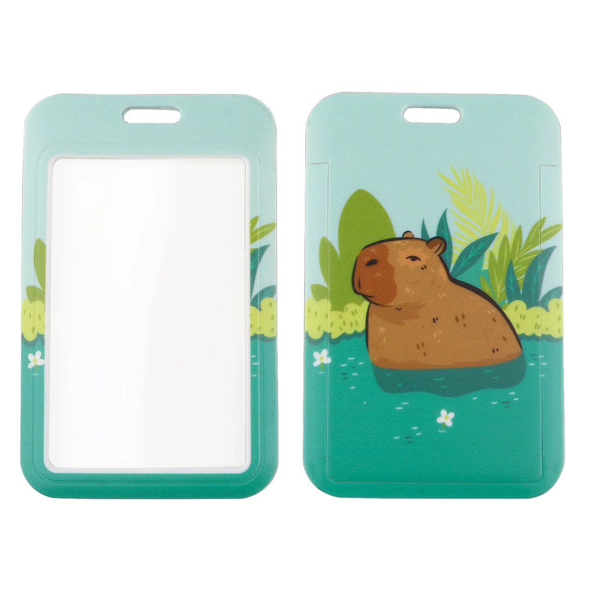 Capybara-Correa de cordón de animales marrones para teléfono móvil, llavero colgante con soporte para tarjeta de identificación, insignia