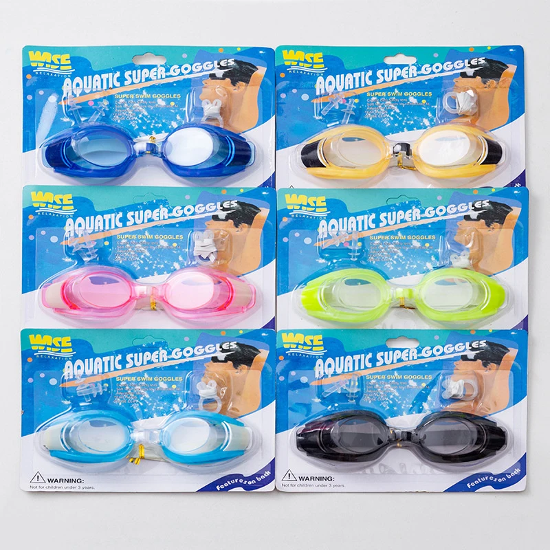 Gafas de natación transparentes para bucear, impermeables, para adultos y niños, con pinza para la nariz y tapones para los oídos con estanqueidad ajustable