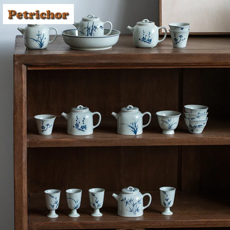 2 قطعة/الوحدة مرسومة باليد ليتل الأوركيد فنجان الشاي الجمالية وعاء الشاي زوج الشاي تذوق رائحة كوب Jianzhan ماستر أكواب المنزلية 45 مللي #6