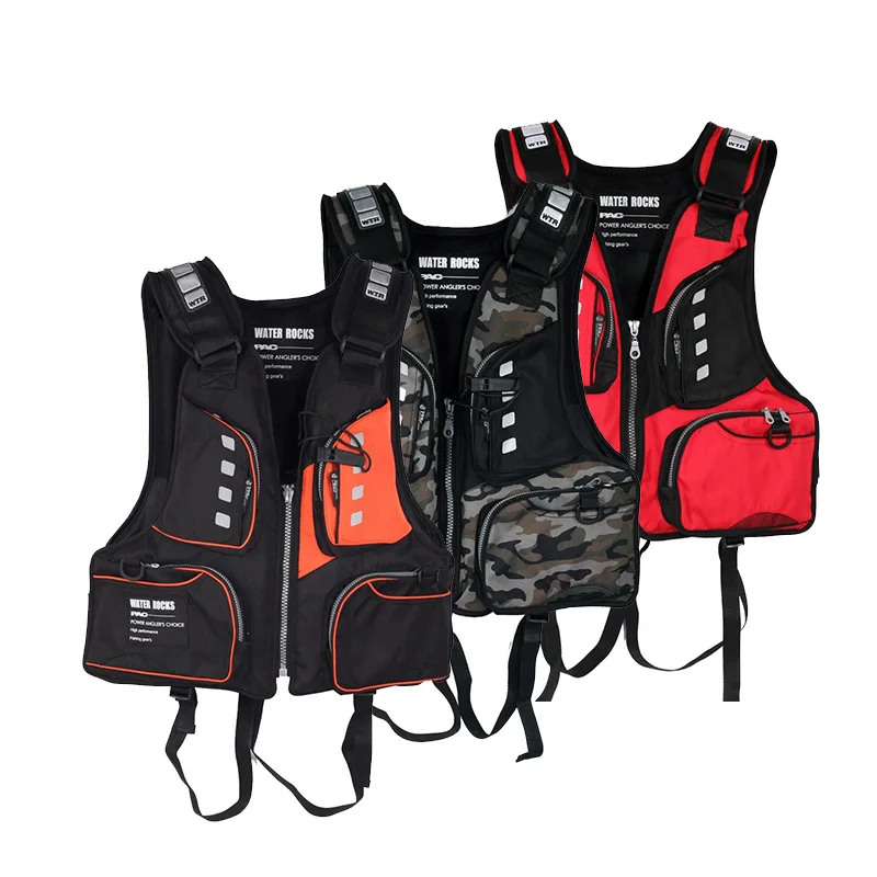 Meeresfischerei-Schwimmweste, Felsfischerweste, Bootsfischer-Sicherheitsweste mit mehreren Taschen, Tragkraft 115 kg