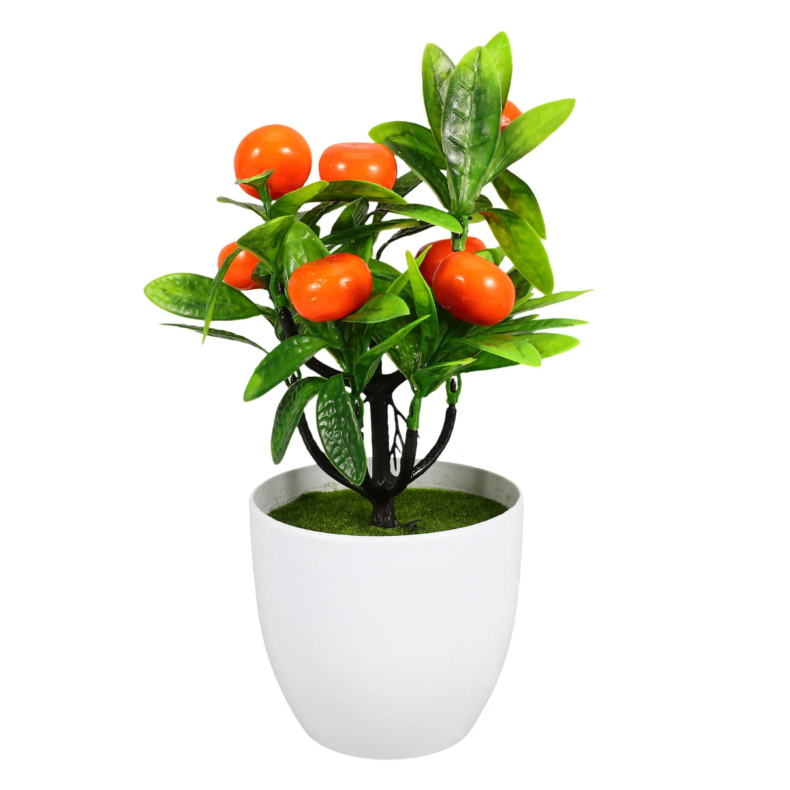 

Artificial Orange Tree Simulation Potted Fruit Plant Faux Bonsai Decoration Table Centerpiece Home Office Decor