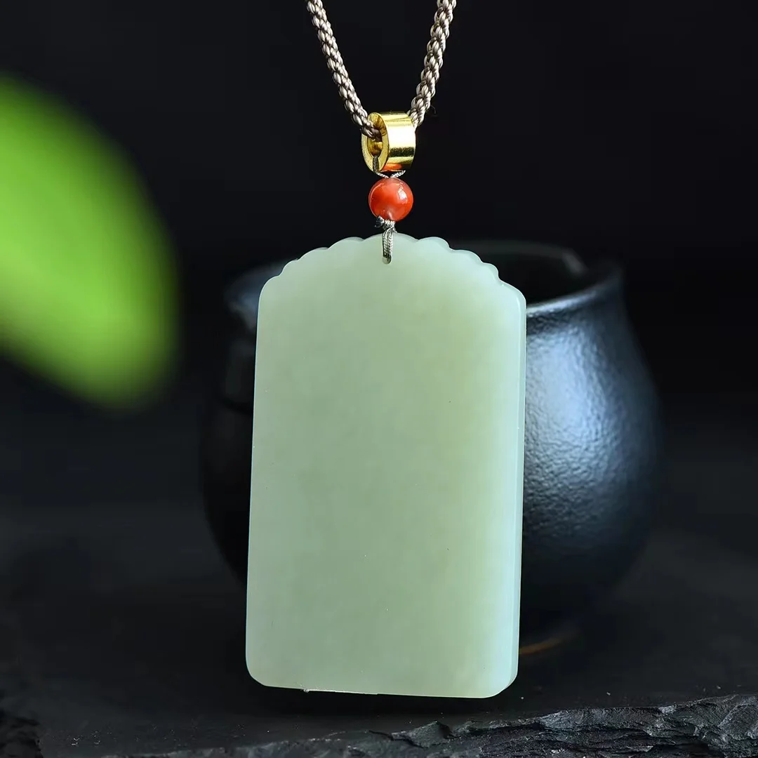 Exquisite Hetian Jade 38*61 MM Eight Guardian Gods Thousand-Handed Guanyin Pendant Jewelry 3748#