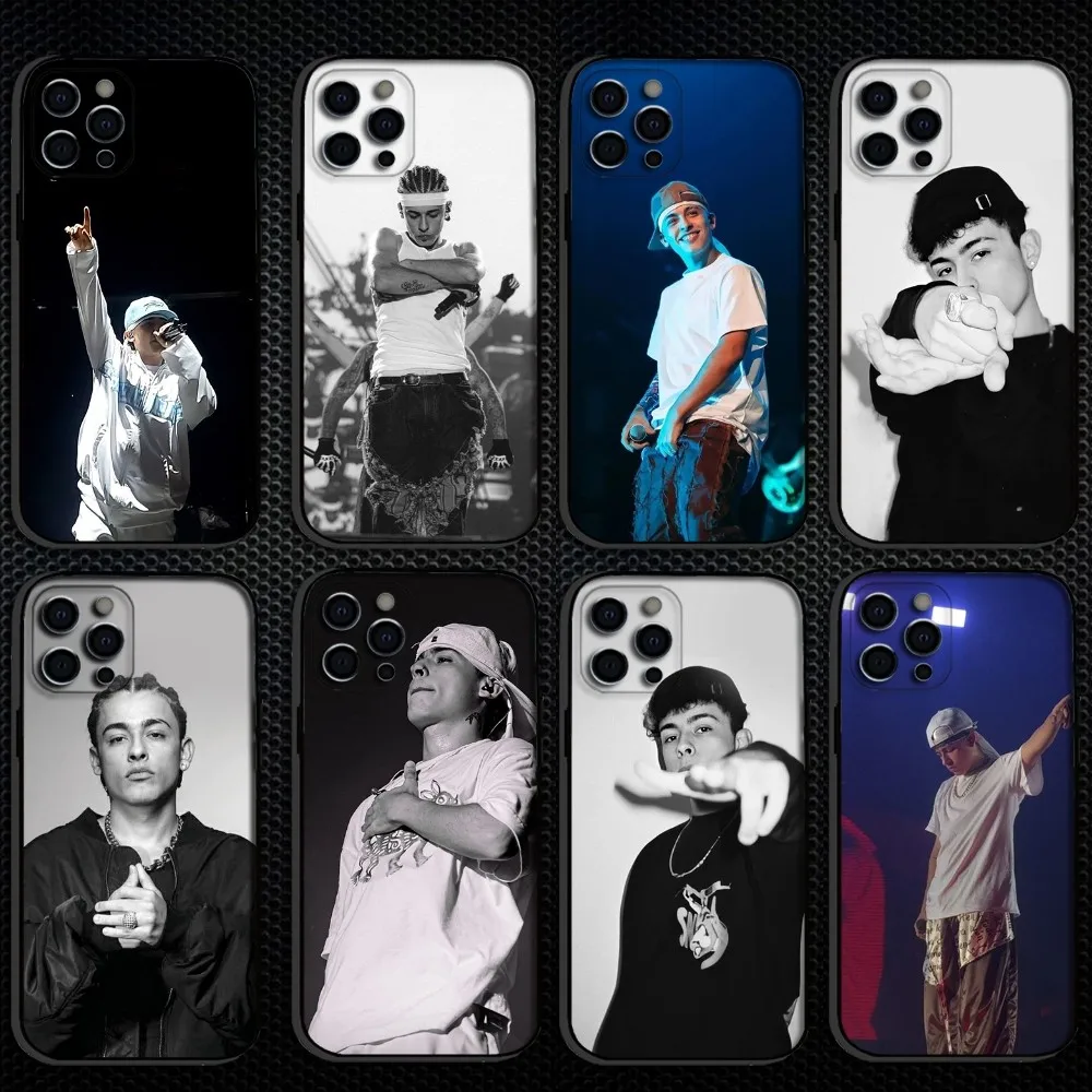 

T-Trueno Rapper Phone Case For iPhone 16,15,14,13,12,11 Plus,Pro Max, Soft Silicone Black Cover