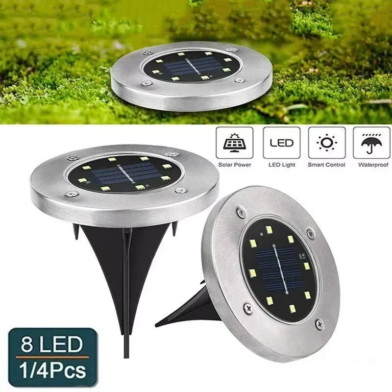 

8 Led Solar Garden Light Landscape In-Ground Custom Trees Poles Decks Decor Design Lawn Bollard Hanging Deck Sphere Lamp Outdoor