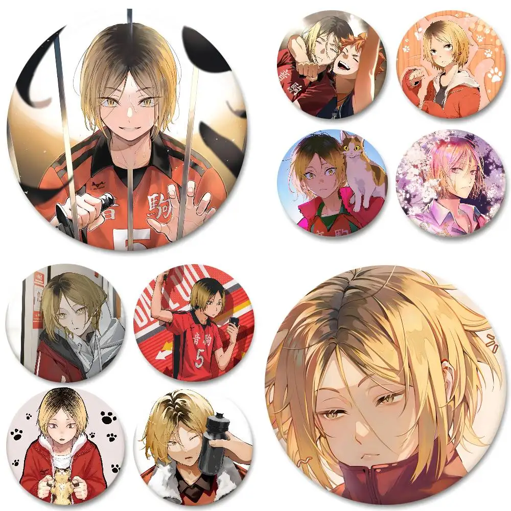 Anime Haikyuu Kozume Kenma Abzeichen Runde Abzeichen Weißblech Münze Brosche Kleidung Rucksack Zubehör Anstecknadel