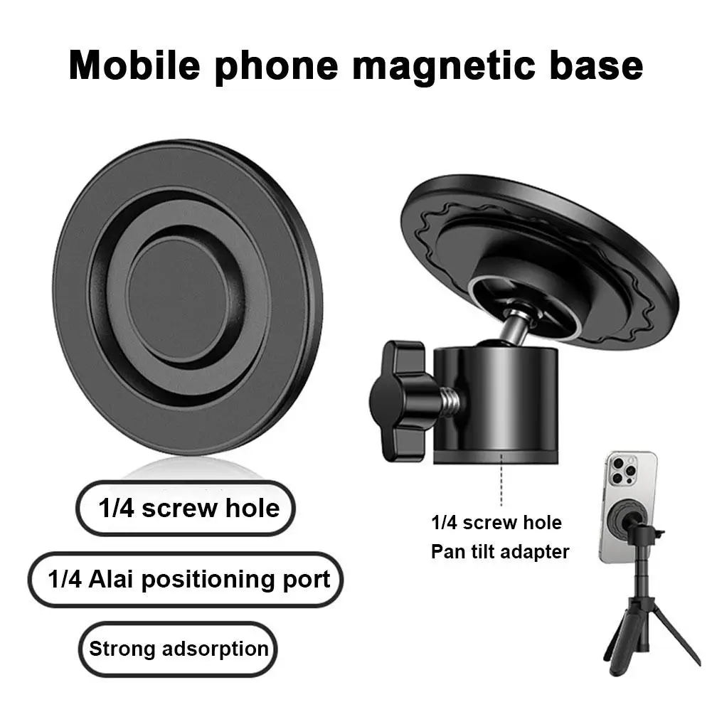Handy Magnetische Basis Mit 1/4 Schraube Loch Für MagSafe Iphone 13 14 15 Pro Telefon Stehen Magnet Auto Telefon Halter zubehör O0M6