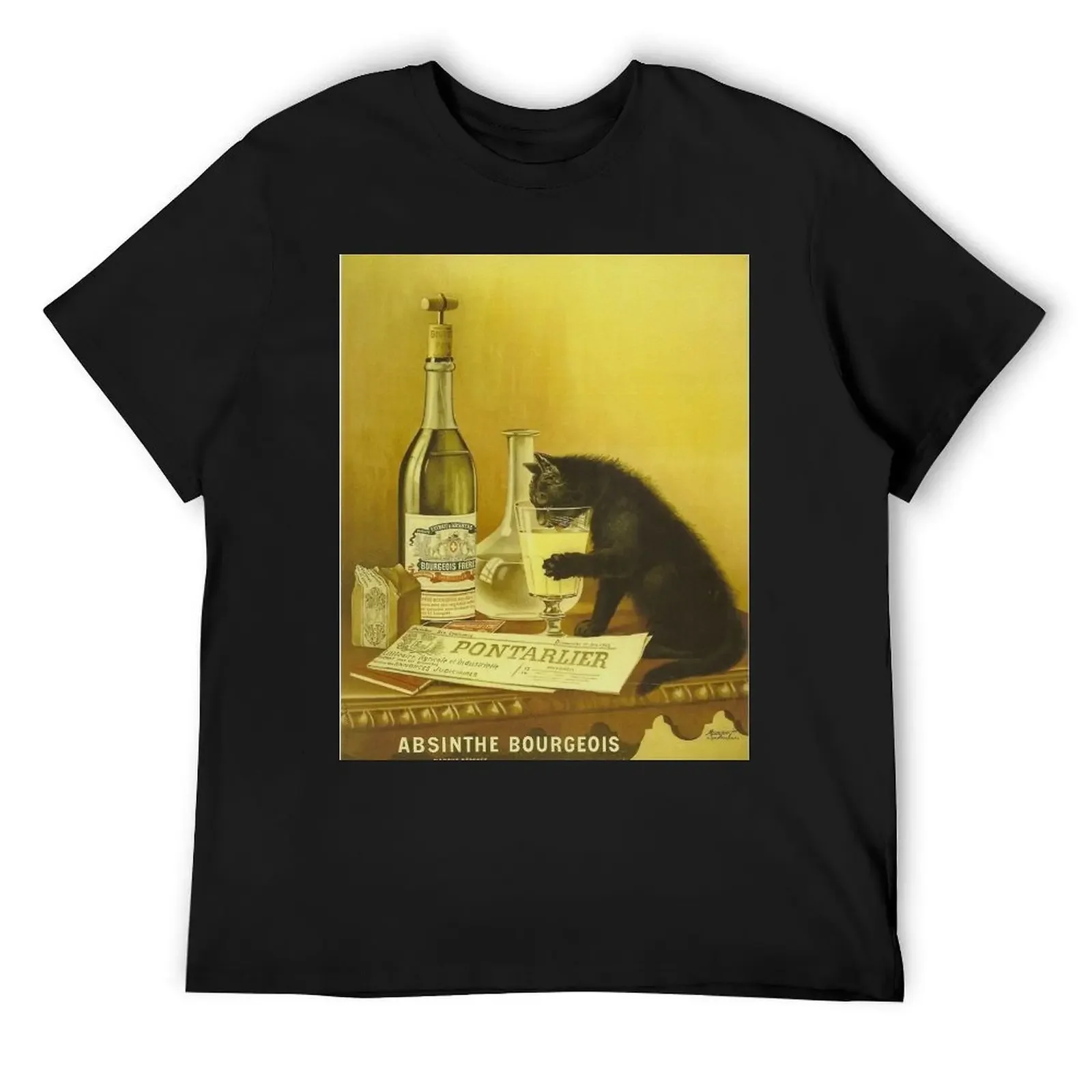 

Retro French Poster 'Absinthe Bourgeois' T-Shirt Man t-shirt tees cotton graphic tees heavyweights workout shirts for men