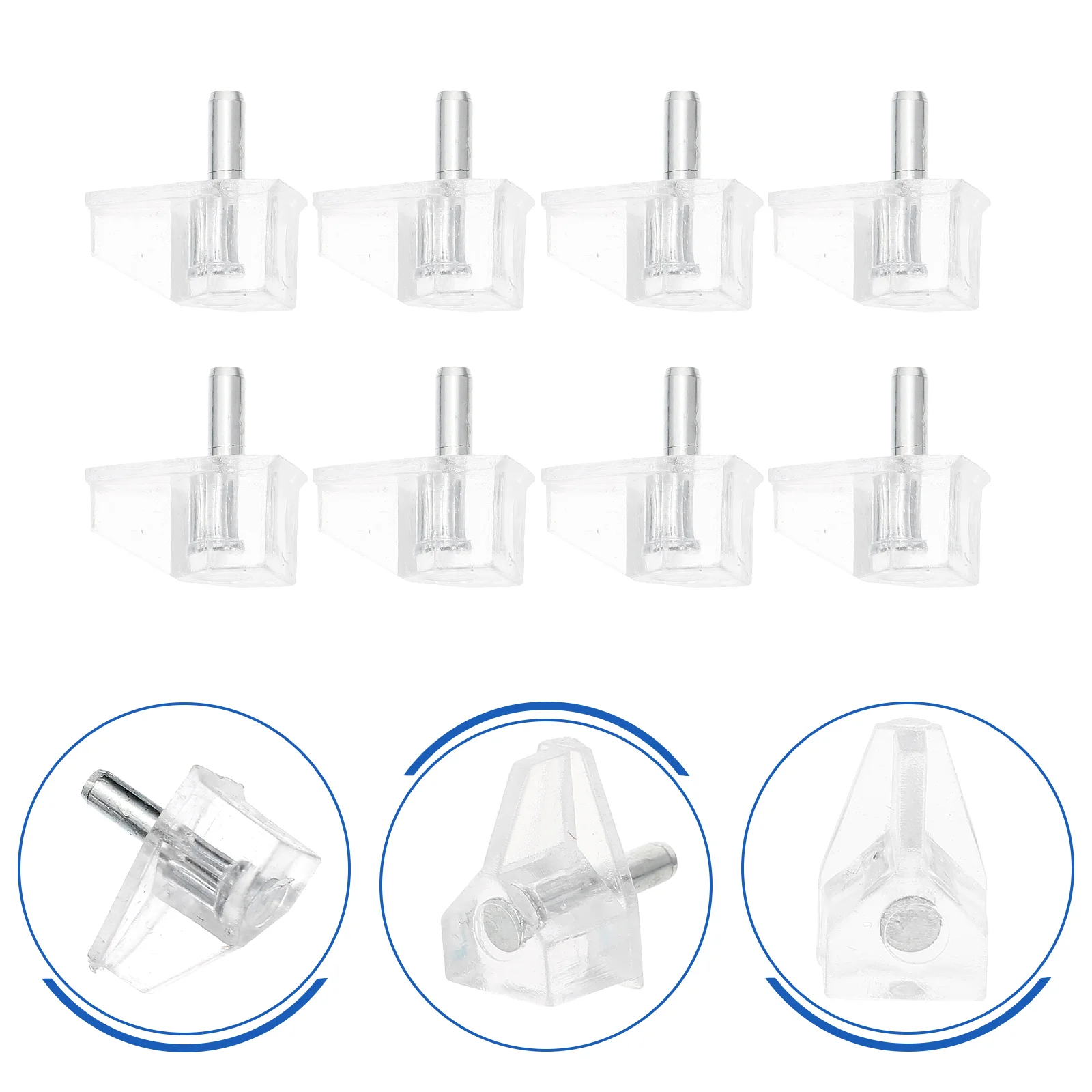 20 Pcs Kitchen Cabinets Support Nail Shelf Peg Transparent Bracket for Plastic Shelves Pegs Brackets