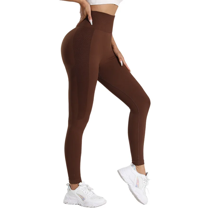 Seamless Sports High Waisted Fitness Pants, Yoga Women's Beautiful Buttocks Pants, Hip Lifting Peach Buttocks Fitness Pants
