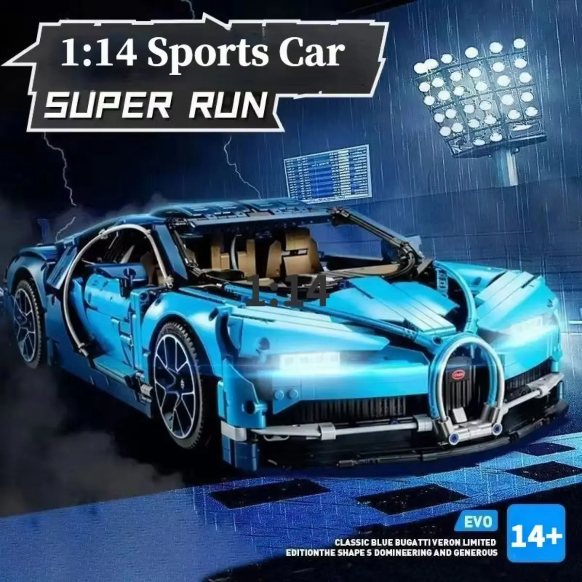 Cutting edge 1:14 Technical Racing Sport Car Building Blocks Assemble Your Supercar and Enjoy thePuzzle Ideal Gift for All Ages