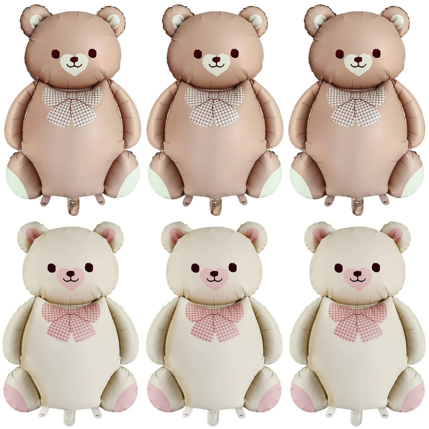 6Pcs Cartoon Matte Bear Foil Balloon Wedding Baby Shower Birthday Party Activity Decorations Rainbow Cake Candy elio Balloons