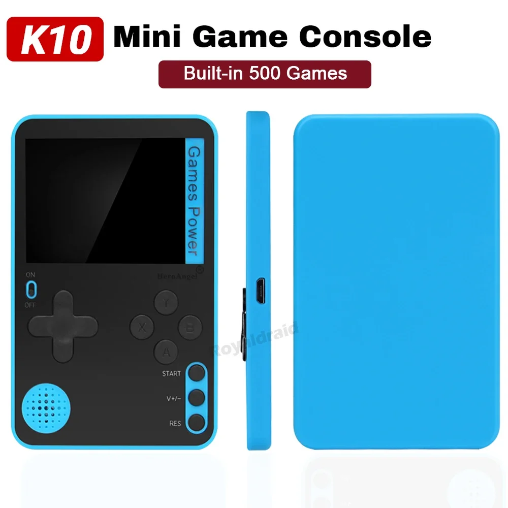 3 COLORS Super Ultra Thin K10 Retro Video Game Console Built-in 500 Classic Games Portable Mini Handhled Game Player Game Boy