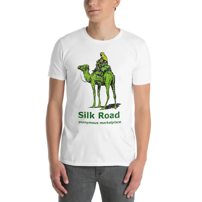 Silk Road Anonymous Marketplace Logo Promo Vintage  White T-shirt