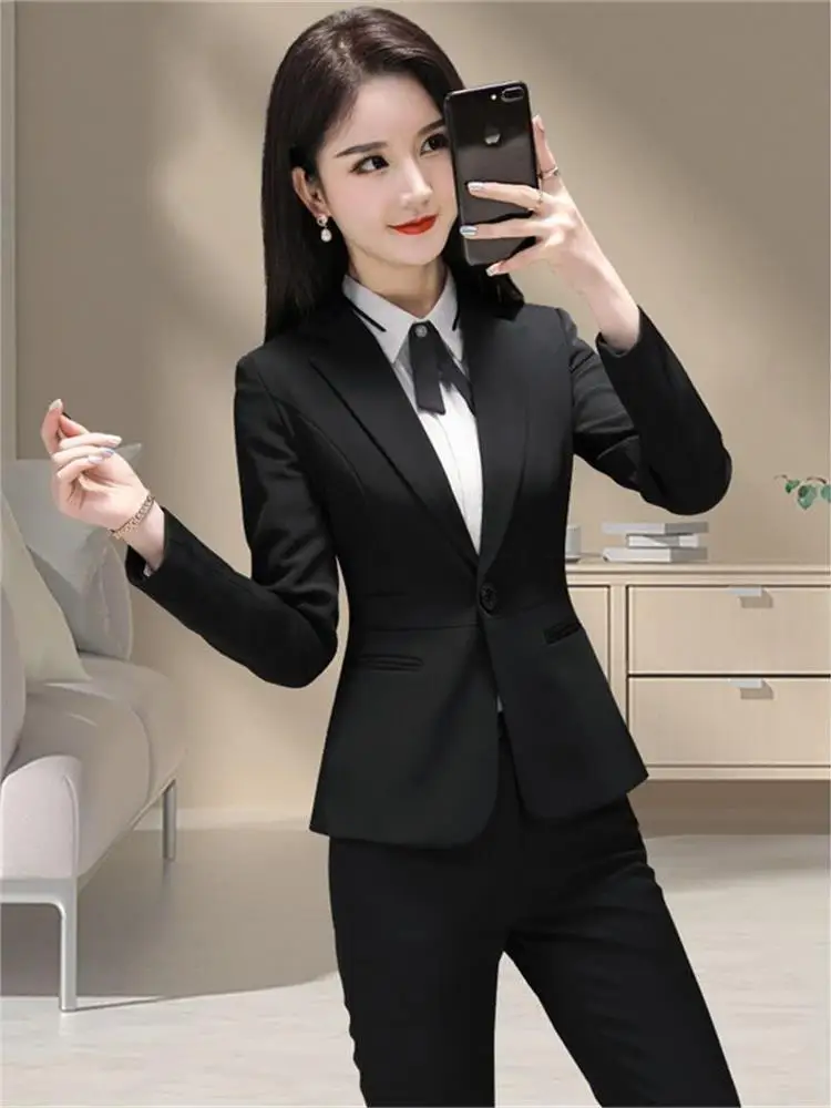 

Новый женский деловой костюм Bla для весны и осени, профессиональный, малого размера, для собеседований, официальных мероприятий, отелей, в западном стиле, рабочая одежда