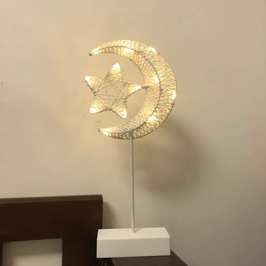 Battery+USB Powered Lamp Decorative Lamp Winding Iron Frame Plastic Base Warm Bright Light Home Decoration