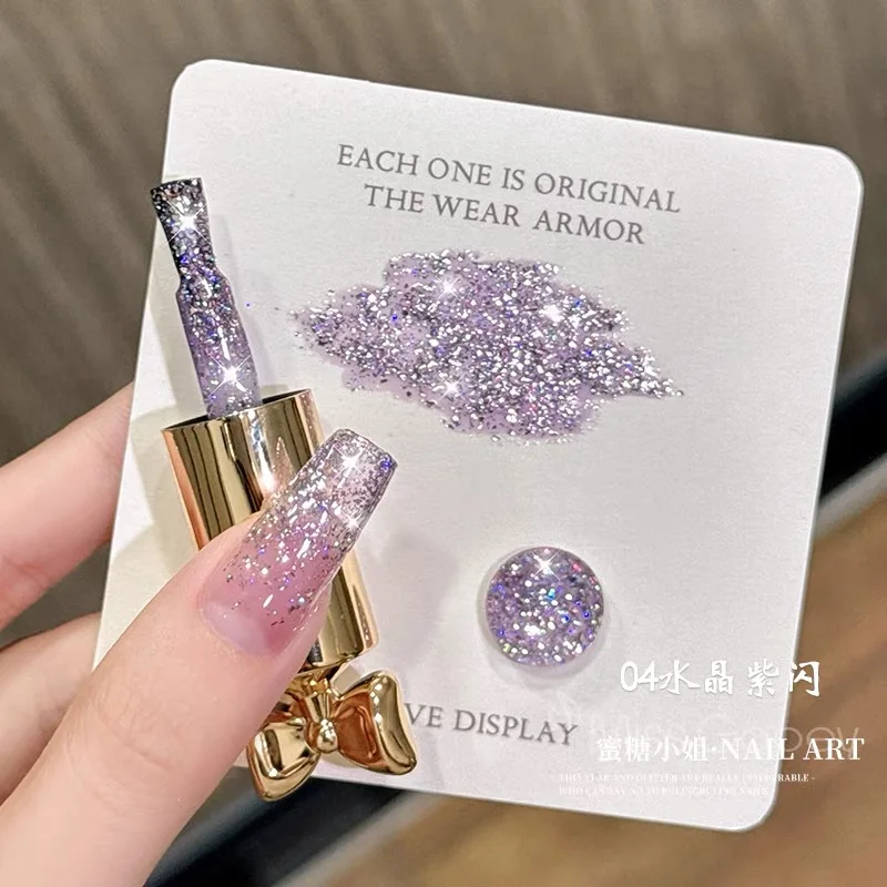 ยาทาเล็บเจลกลิตเตอร์ SHAKA 10 มล. 9 สี รุ่น White Nails Star Series กลิตเตอร์สีแพลตตินัม 2025 สำหรับทำเล็บสีน้ำตาล สำหรับคริสต์มาส