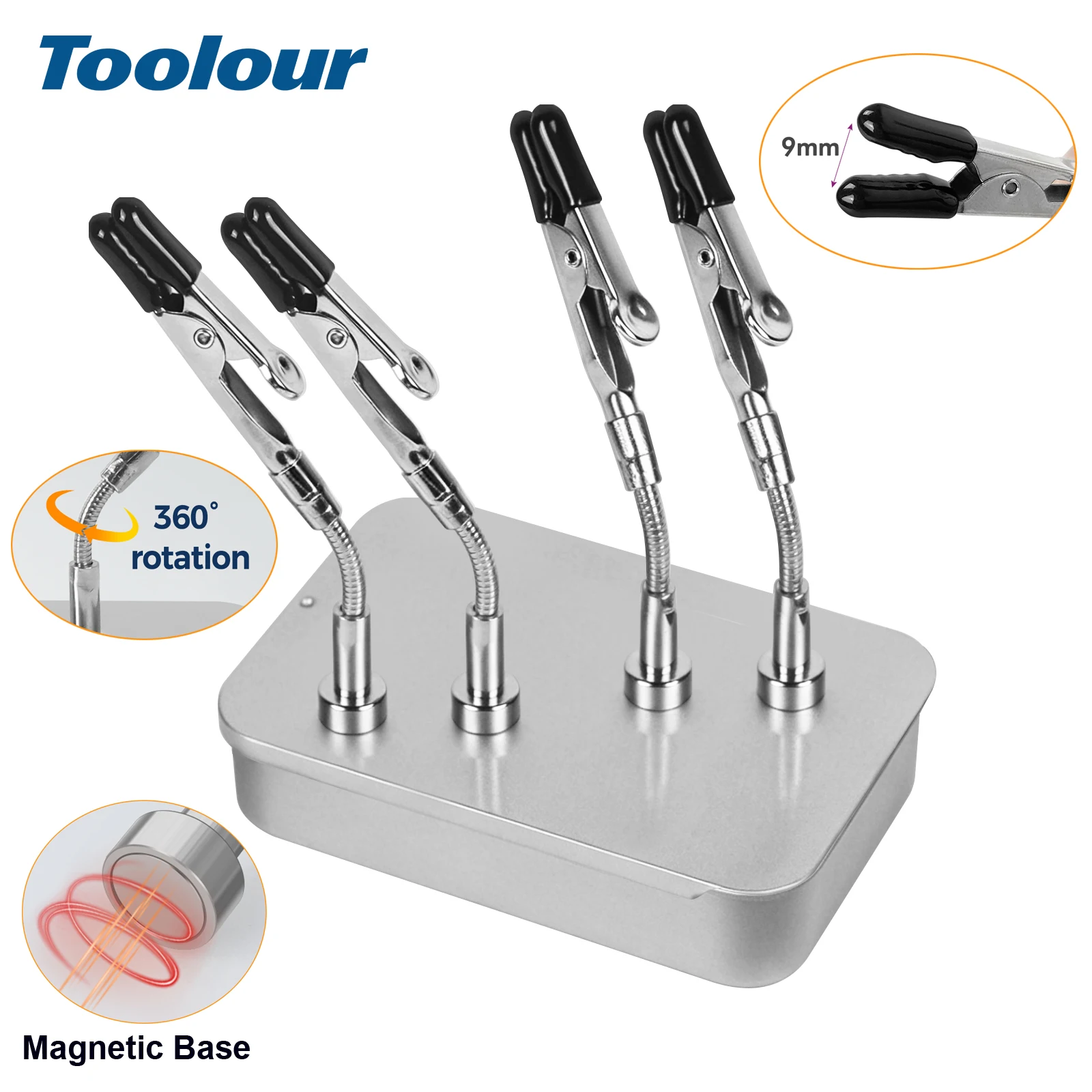 

Magnetic Metal Flexible Gooseneck Arms with Alligator Clips Soldering Helping Hands Third Hand Tool for Electronics Repair/Art
