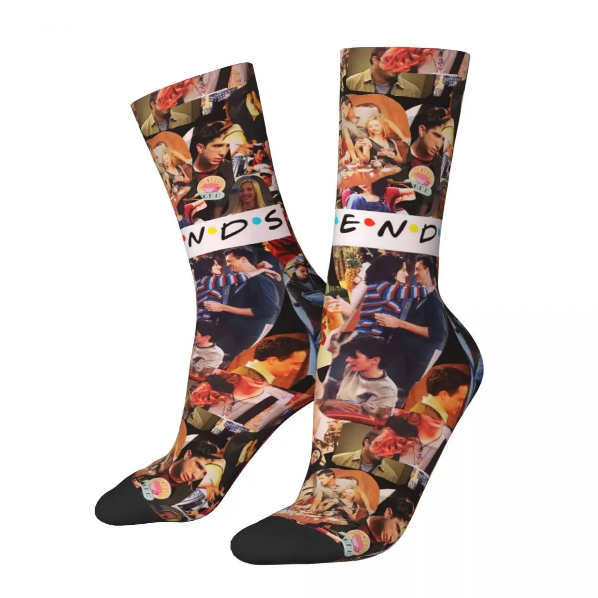 Friends TV Show Collage Socks Men Women Funny Happy Comedy Central Perk Socks Novelty Spring Summer Autumn Winter Socks Gifts