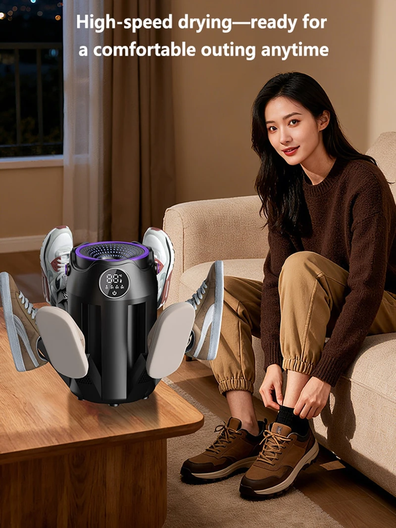 Lenovo Elektrischer Schuhtrockner, tragbar, faltbar, mit Timer, konstanter Temperatur, Entfeuchter, Stiefelwärmer, Trocknungsmaschine für Zuhause und Reisen – Detail 8
