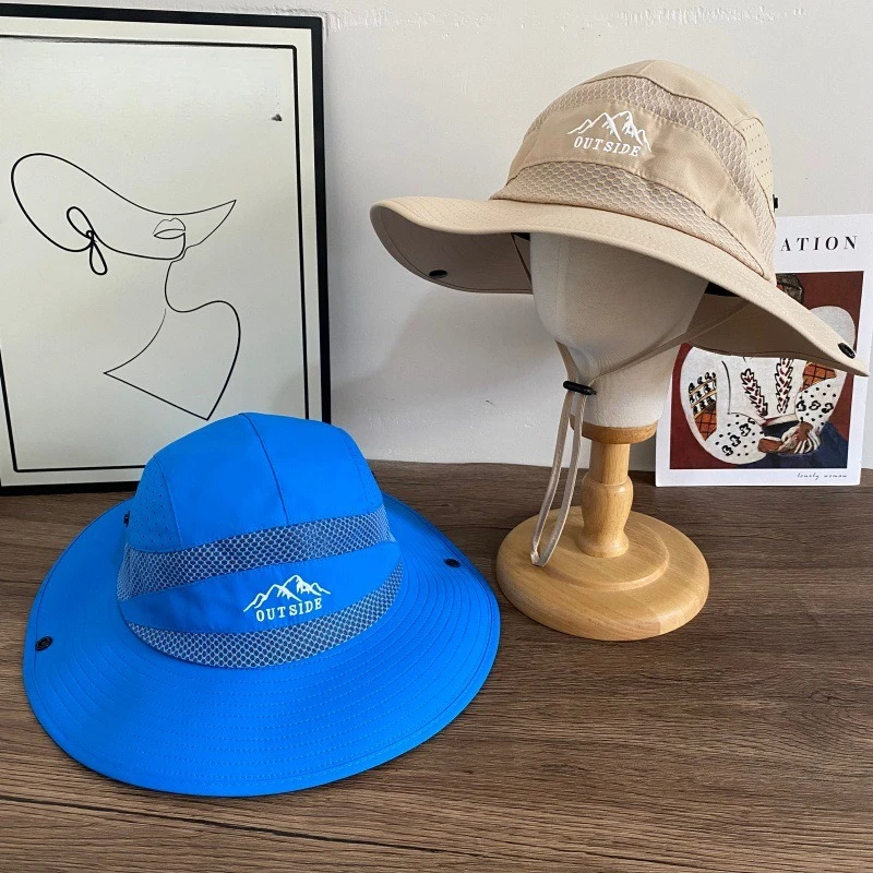 Bucket Hat Embroidered - Chapeau de randonnée brodé anti-UV pour