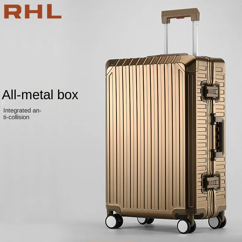 Aluminum Magnesium Alloy Trolley Case20Universal Wheel Business Boarding Travel Luggage Men's and Women's Password Luggage Consi