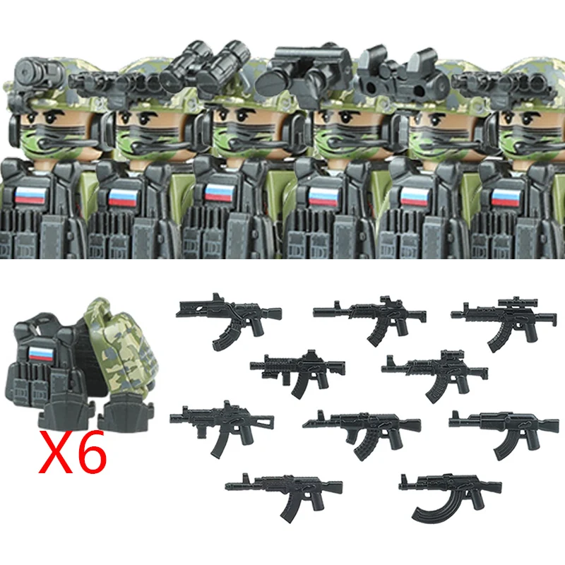 Militär-Spezialeinheiten-Serie Bausteine Stadt-Polizei Kommando SWAT Armee-Soldat Figur Gasmaske Waffen Bausteine Spielzeug