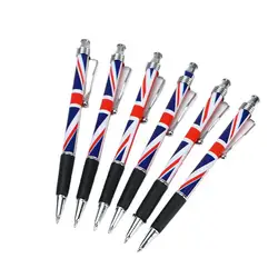 1Pcs American Flag Ballpoint Pen USA Patriotic Themed Pens Independence Day UK flag Gel Ink Pen