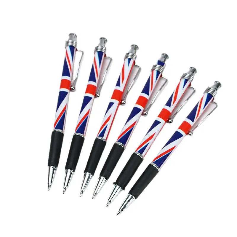 1Pcs American Flag Ballpoint Pen USA Patriotic Themed Pens Independence Day UK flag Gel Ink Pen 