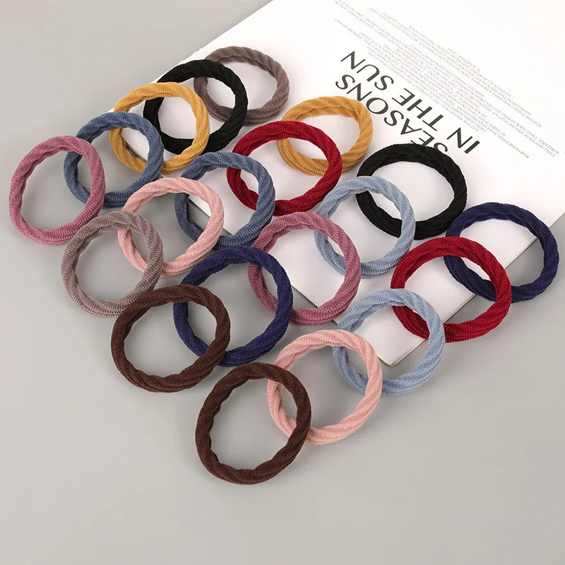 

10Pcs Korean High Elasticity Hair Rings Women's Headdress Large Plaid Wave Hair Rings Fashion Temperament Sweet Headdresses