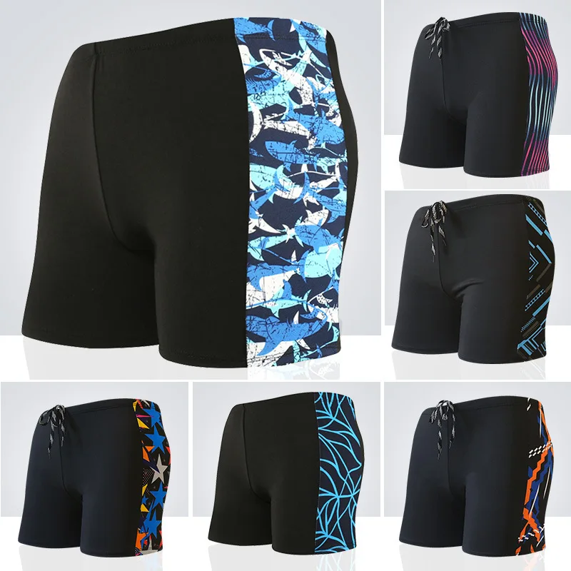 Summer Adult Swimming Trunks Men Swim Trunks Male Printing Boxer Swim Shorts Beach Surf Swimsuit Elastic Bathing Suit Swimwear