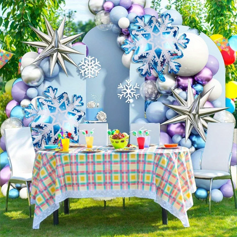 108PCS Snow Balloon Wreath Arch Kit, Christmas Winter Party Birthday Anniversary Holiday Celebration Theme Event Decoration