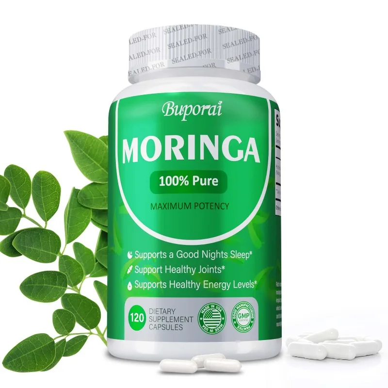 

Moringa Capsules - Boosts Metabolism, Supports Repair of Damaged Cells, Improves Mood, Promote Skin, Bone and Joint Health