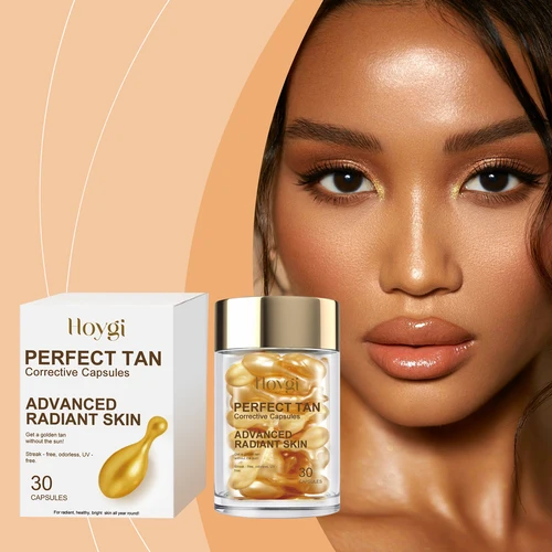 Imagen 1 del producto Cápsula bronceadora portátil, acelerador de bronceado para tomar el sol al aire libre, UV, previene quemaduras solares, incluso el tono de la piel, suero autobronceador sin sol, 30 Uds.