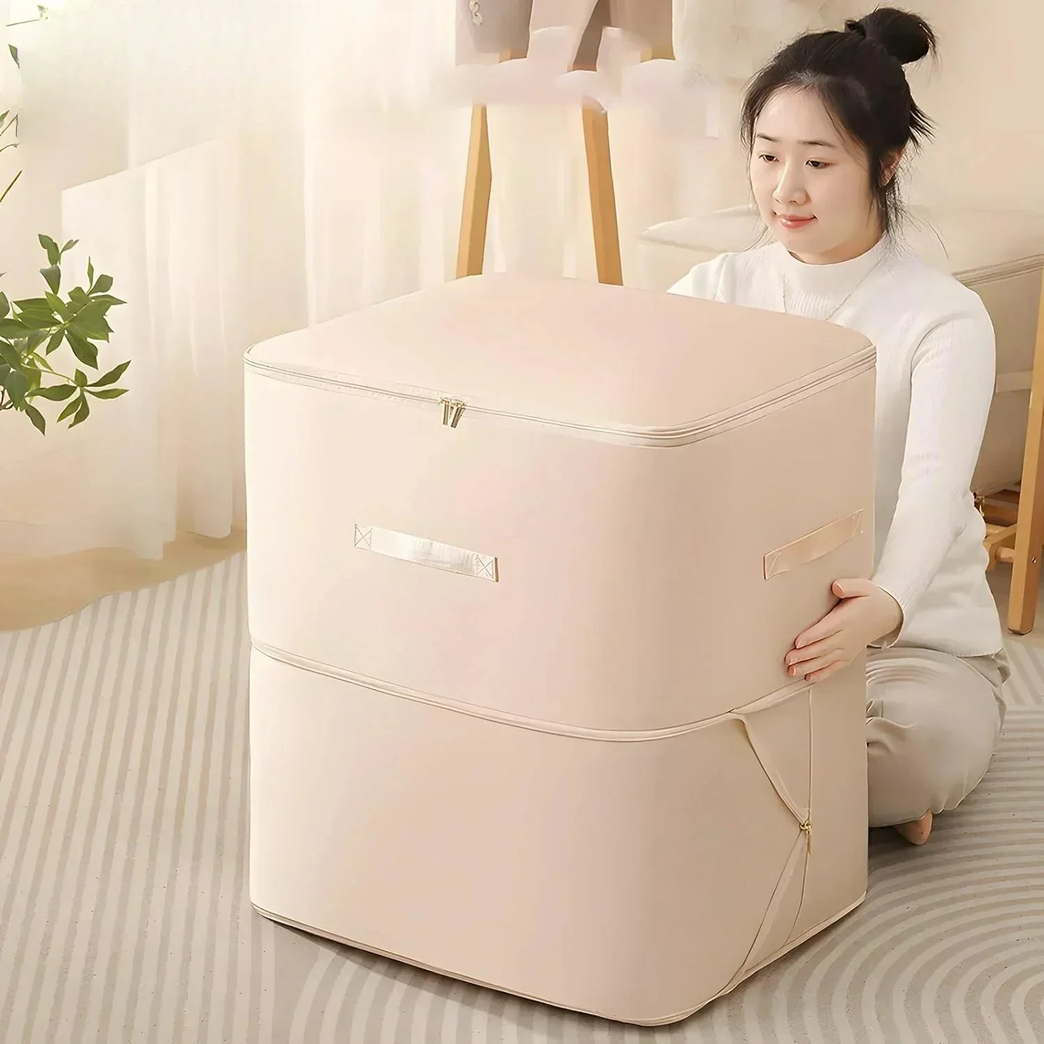1pc Large Compression Bag Quilt Clothes Closet Cabinet Organizer Storagepouch Ultra Space Saving Self Compression Organizer