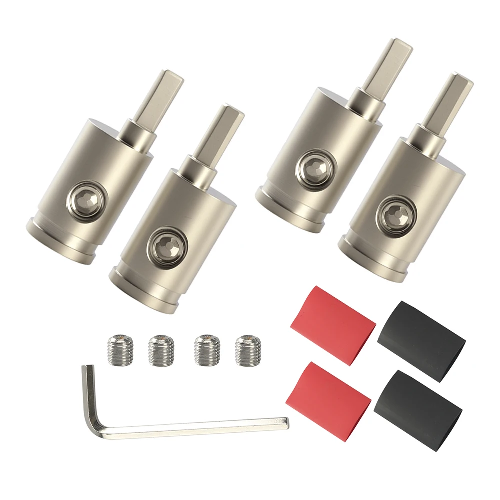 1 Set Amp Input Reducer 4 AWG To 8 AWG / 0 AW G To 4 AWG Offset Reducer Nickel Plated Brass Amplifier Audio Amp Input Reducers