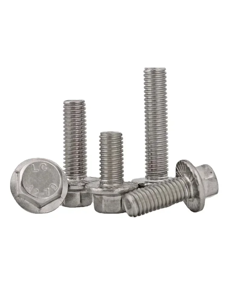 10pc GB5787 Hexagon Bolt Flanged M5 M6 Outer Hexagon Flange Screw Bolts 304 Stainless Steel  L=12-40mm 16MM Non-slip Small Head