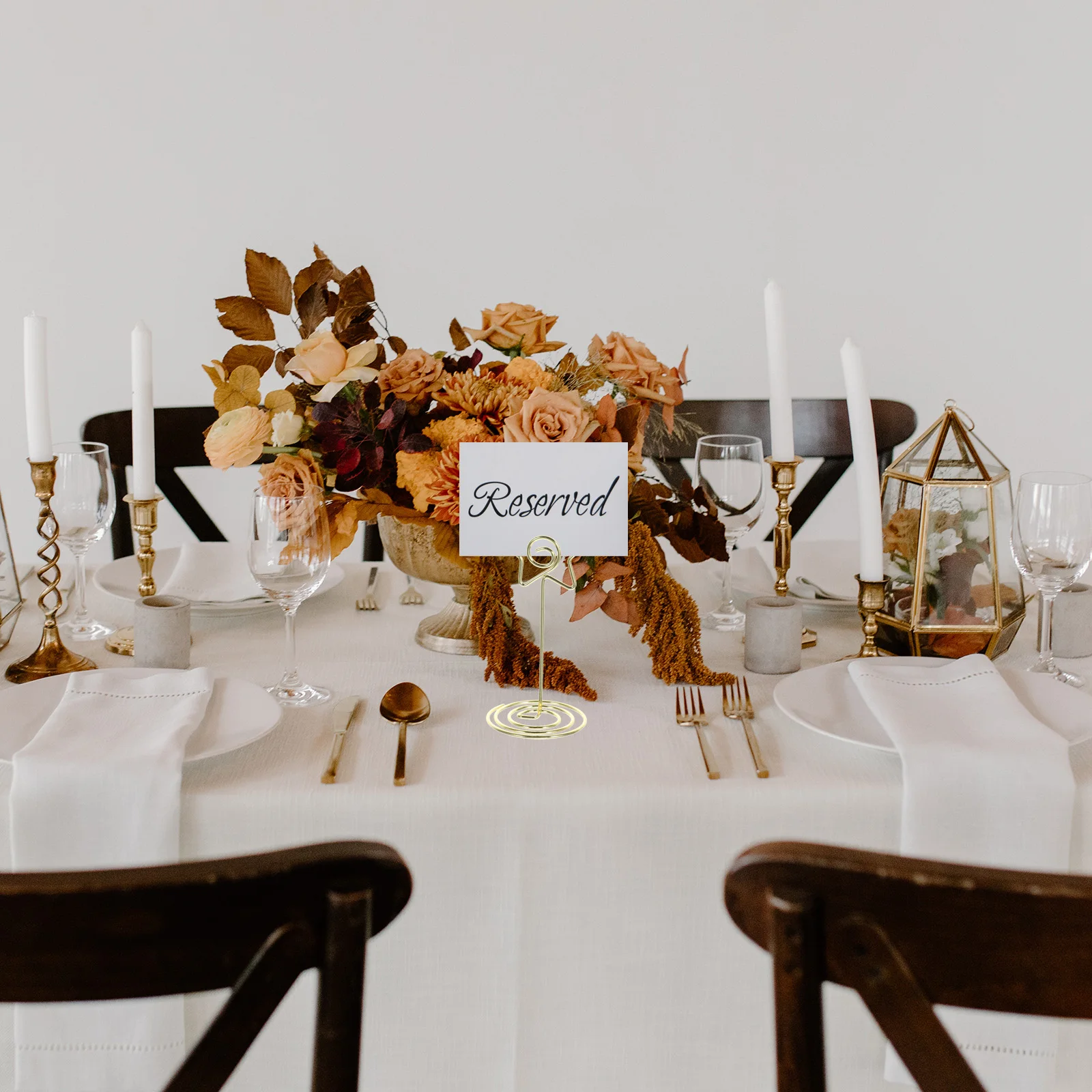 

6pcs Table Number Holders Wedding Name Place Card Holders Picture Display Stands Memo Clips For Office Party Decor Spiral Base