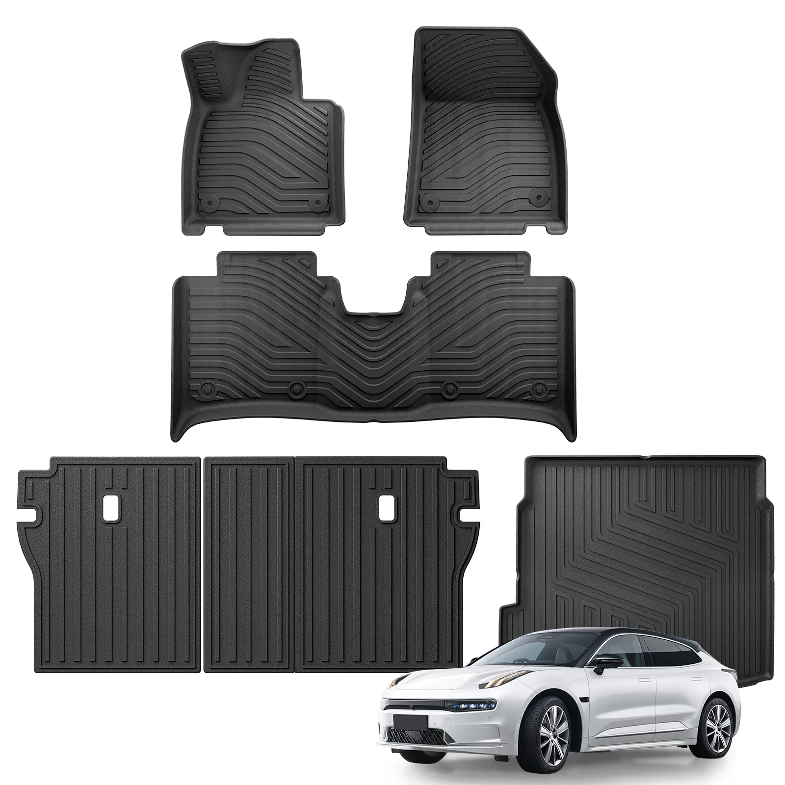 

For ZEEKR 001 2021-2023 Car Trunk Mat TPE Foot Mats All Weather Anti-Slip Rear Trunk Pad Cargo Liner Anti Dirty Pads