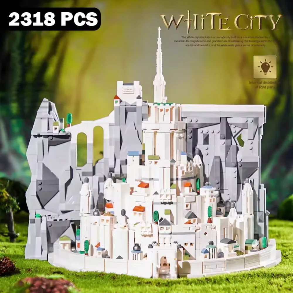 

В НАЛИЧИИ R-ing MOC Idea Minas Tirith Строительные блоки Кирпичи Модель Сборка DIY Игрушки для мальчиков Рождественский подарочный набор