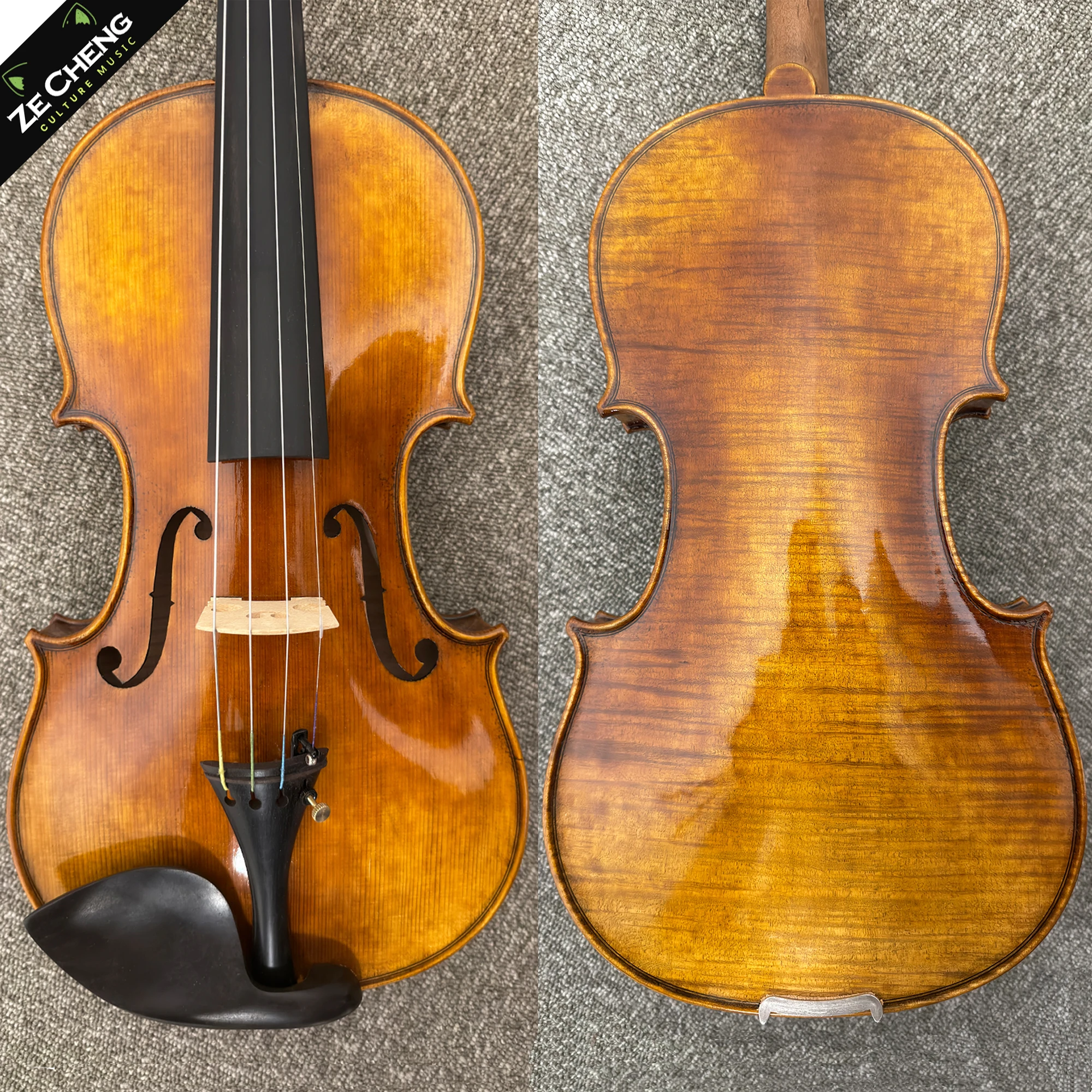 Antonio Stradivarius 1715 Soil Copy Vintage Patterned Violin 4/4 Professional Performance Grade European Spruce Wood Ebony Fittings