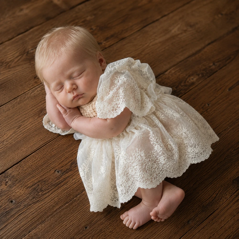 Neugeborenen-Fotografie-Requisiten Baby-Strampler Plüsch-Bären-Puppen-Set Säuglings-Fotoshooting-Outfit Studio-Babykleidung Einteiler Bodysuit