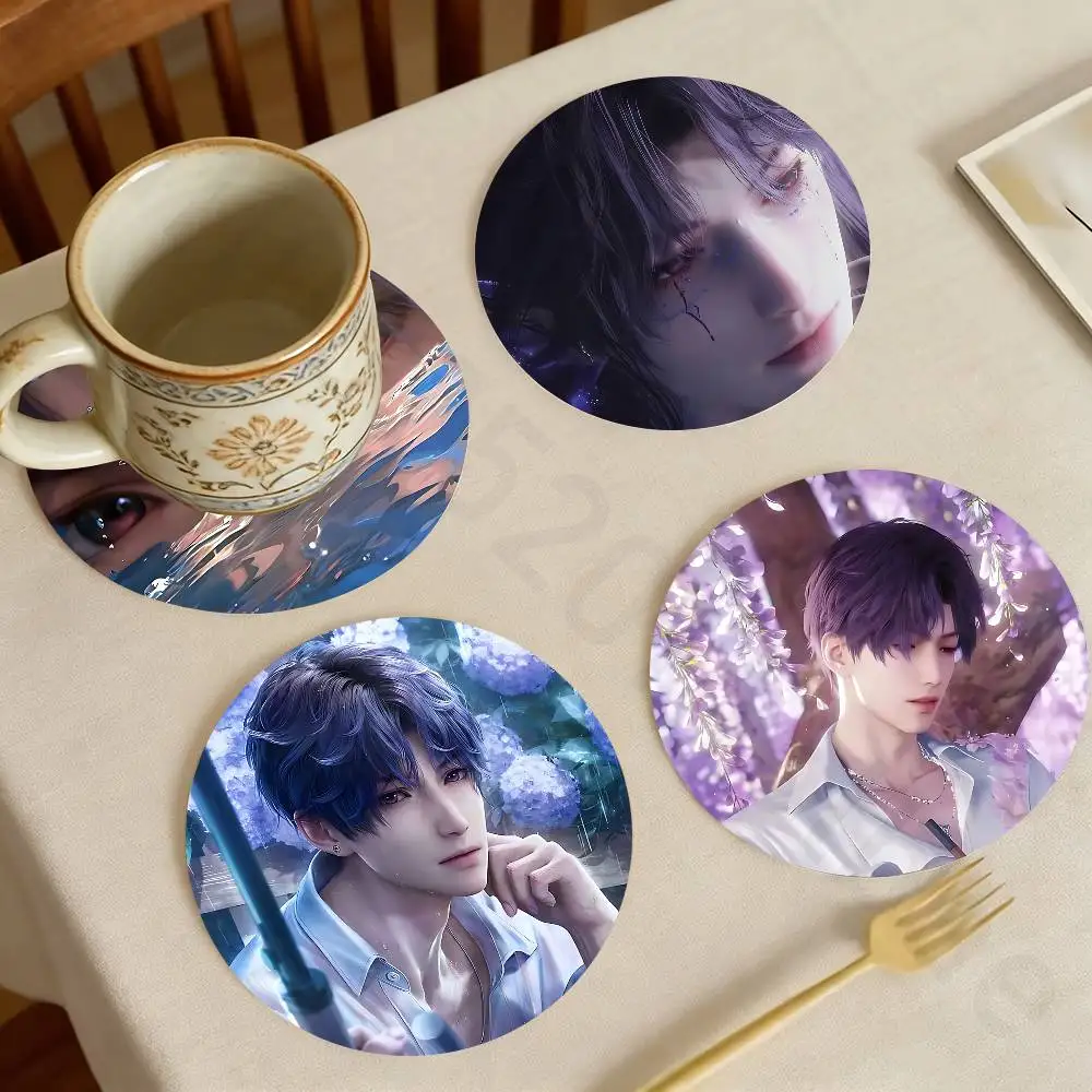 

Love and deep space Rafayel Wooden Theme Desktop Heat Mats Home Decor Coffee Mug Coasters For Office Restaurant