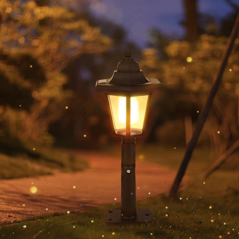 ร้อน! 2 X พลังงานแสงอาทิตย์ LED สวนกลางแจ้งรั้วโคมไฟติดผนังโคมไฟ Light Sensor