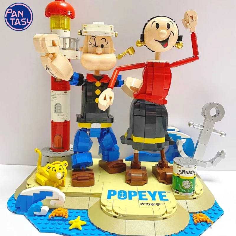Pantasy-bloques de construcción Popeye, el marinero Olivia Popeye, partículas pequeñas, juguete de montaje grande, modelo, adornos, colección de regalo