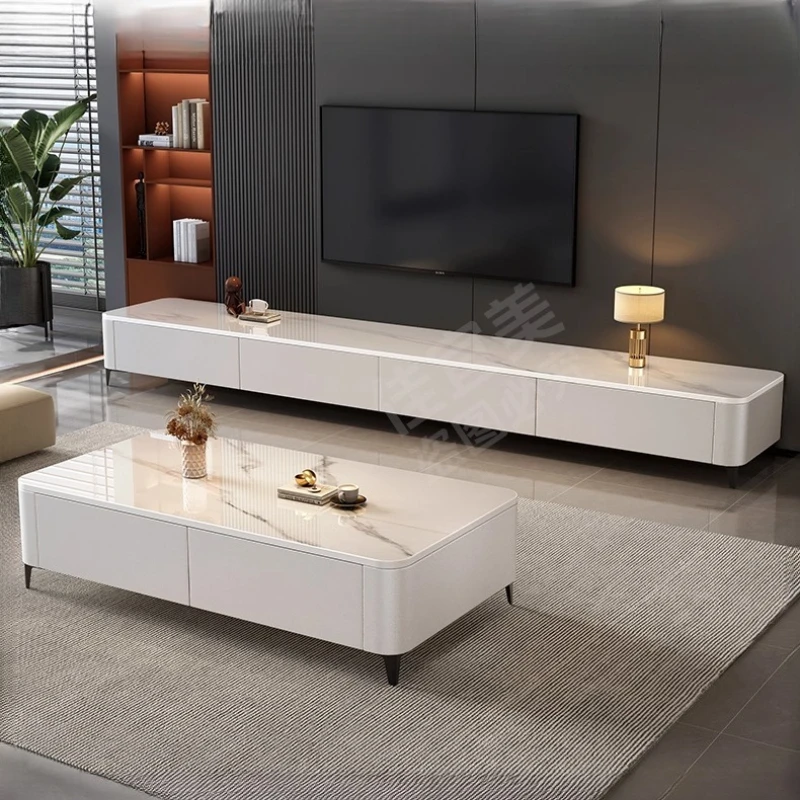 Metalowy, uroczy stolik kawowy rozkładany z miejscem do przechowywania, nowoczesny luksusowy stolik kawowy ze stali nierdzewnej, inteligentny stolik kawowy, meble do domu.