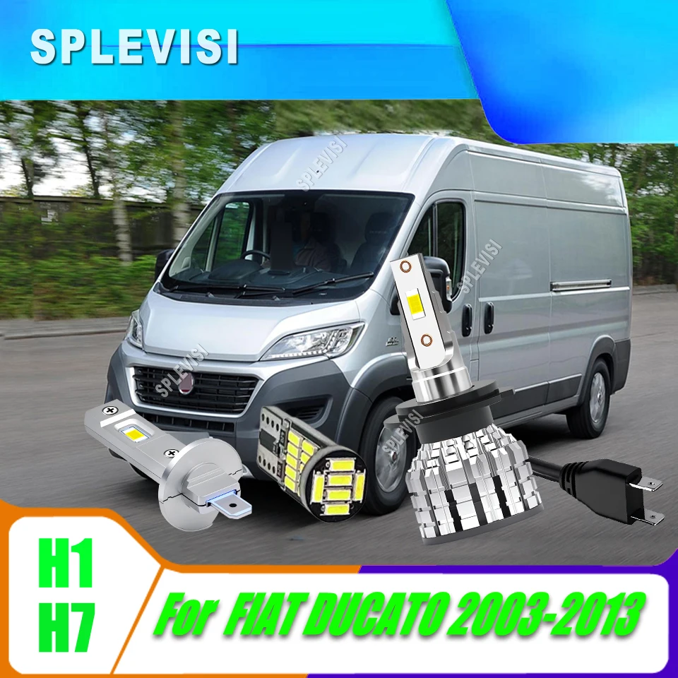 

H1 LED Headlight 6000K H7 Car Light Side Bulbs- Premium Chisp & Long Lasting For FIAT DUCATO 2003 2004 2005 2006 2007 2008-2013