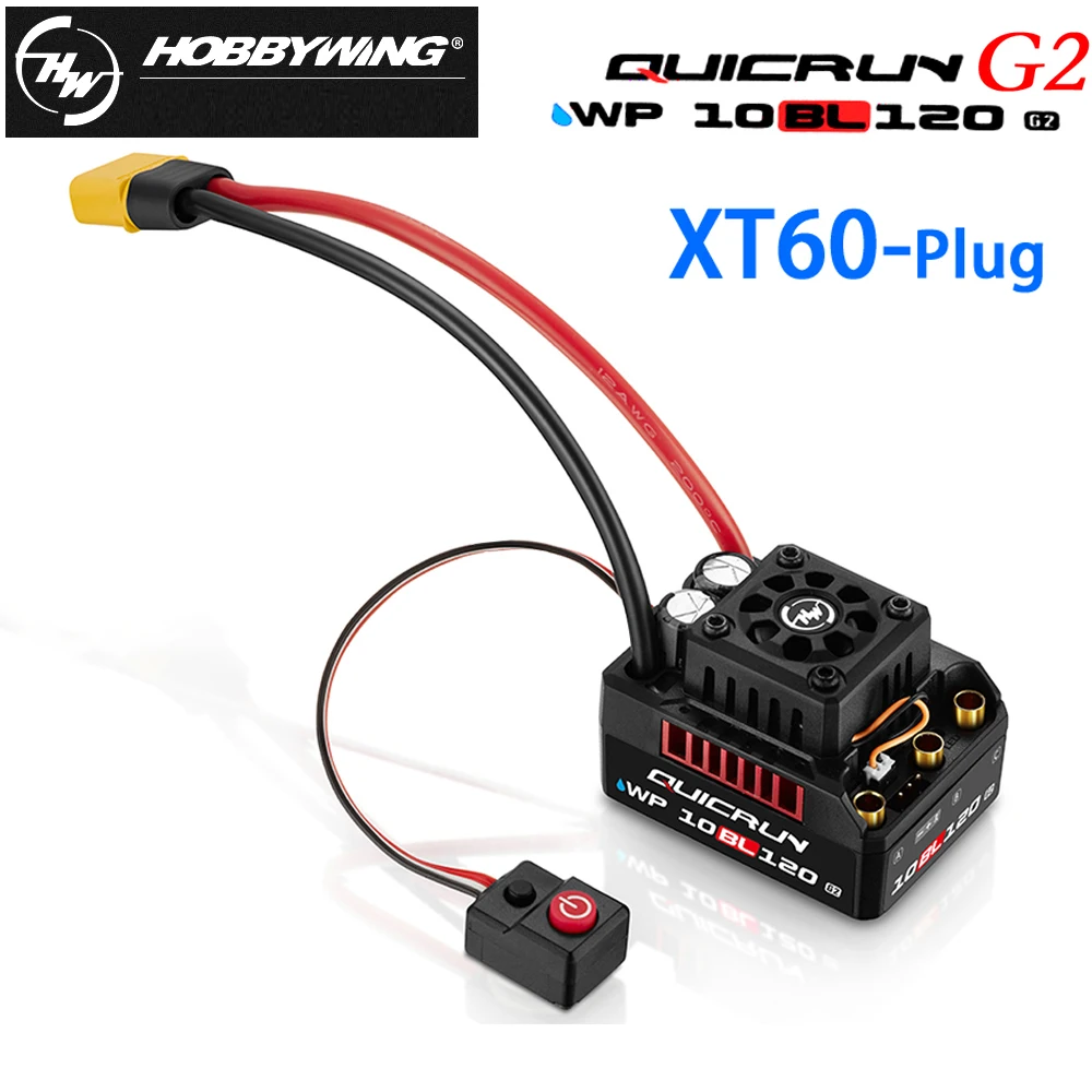 Hobbywing QUICRUN WP 10BL120 G2 2-4S 120A Sensorless Brushless ESC Speed Controller For 1/10 RC 12 Monster Truck Vehicle Car