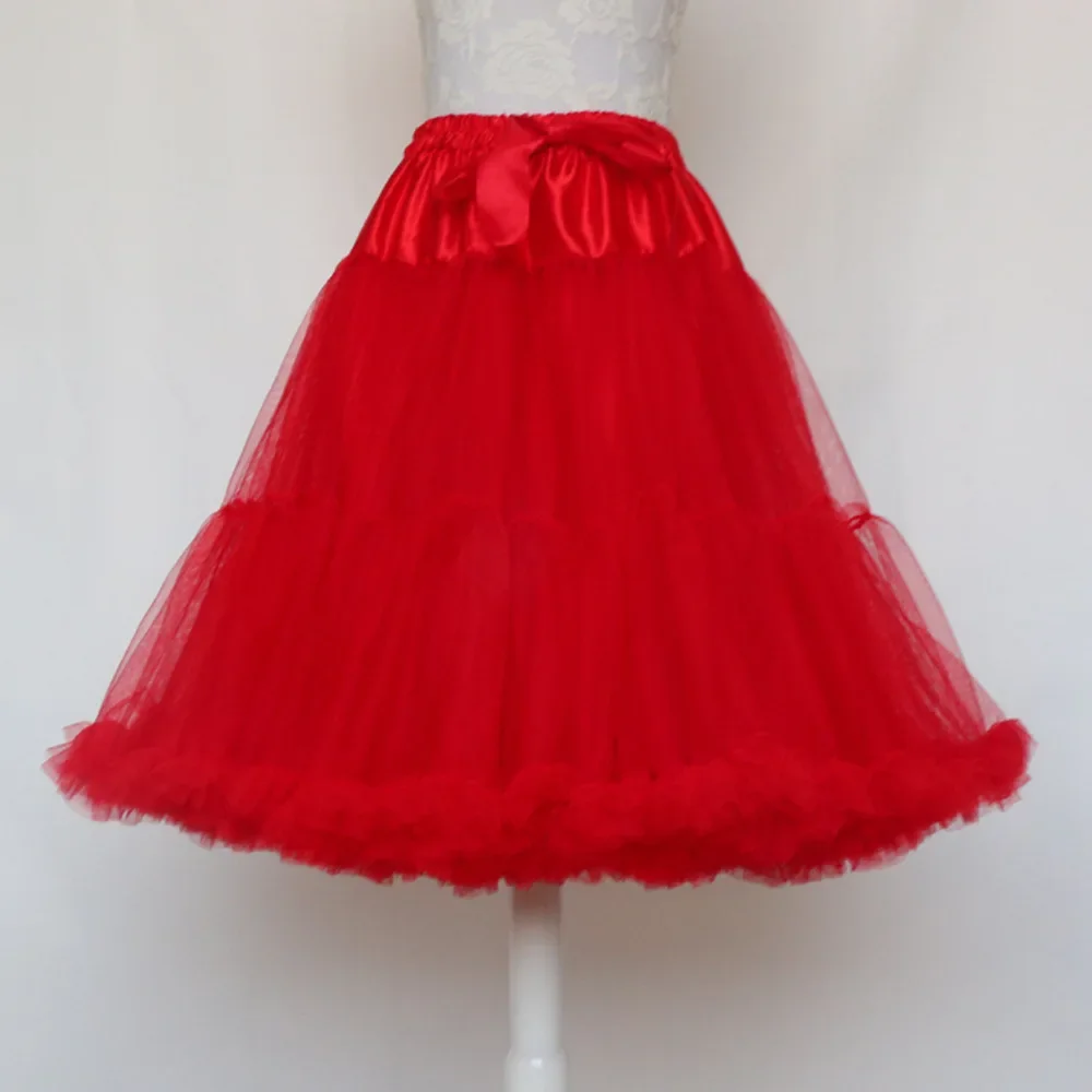 Lolita pettiscoat donna gonna corta Rockabilly Ruffle Tulle nero bianco rosso Stock Puffy Tutu gonna Cosplay Cocktail Dress